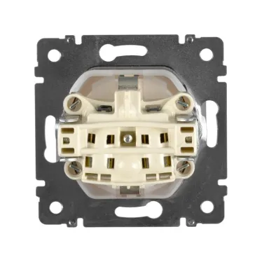 VALENA Розетка с заземлением с крышкой со шторками белая