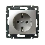 VALENA Розетка с заземлением в рамку алюминий