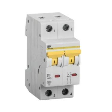 Выключатель автоматический ВА47-60M 2Р 6А 6кА D