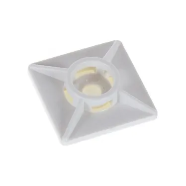 Площадка под хомут 19х19 полипропиленовая белая самоклеящаяся (40шт)