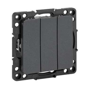 Стокгольм Механизм Выключателя 3-кл. 10А черный