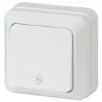 Переключатель Intro Quadro 2-103-01 одноклавишный 10А-250В, IP20, ОУ, белый