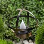 Садовый светильник Лофт подвесной на цепи на солнечной батарее, металл, 28 см ERASFM-02