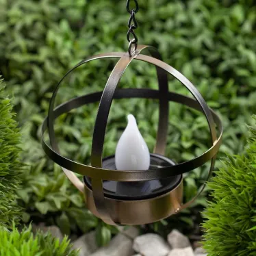 Садовый светильник Лофт подвесной на цепи на солнечной батарее, металл, 28 см ERASFM-02