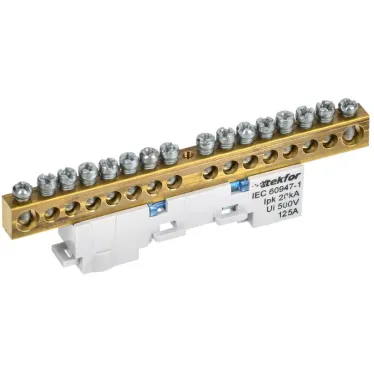 TEKFOR Шина N ноль изолированная на универсальном держателе 8х12-16-С IEK