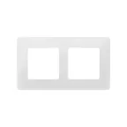 Рамка на 2 поста белого цвета с основанием цвета тростниковый сахар S82 Detail