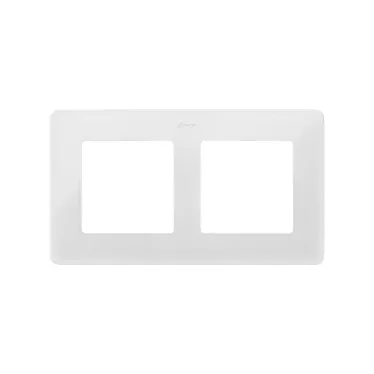 Рамка на 2 поста белого цвета с основанием цвета тростниковый сахар S82 Detail