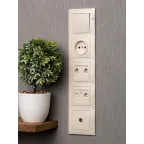 Валенсия рамка 5-местная кремовая