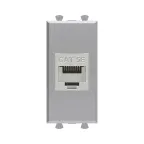 Avanti Компьютерная розетка RJ-45 без шторки модульная, кат.5е экранированная, Закаленная сталь, 1 модуль