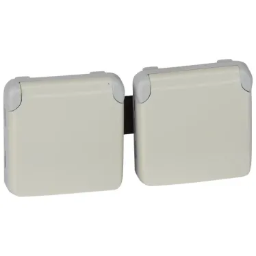 Plexo Розетка 2К+З SCHUKO белая 2п горизонтальная