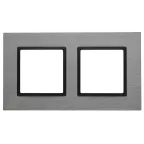 Рамка на 2 поста, металл, Эра Elegance, титан+антр, 14-5202-42