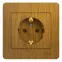 GLOSSA Розетка с заземлением дуб в сборе