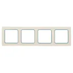 Стокгольм Рамка 4-местная белая с линией цвета синий