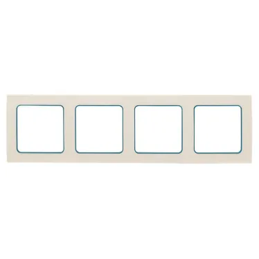 Стокгольм Рамка 4-местная белая с линией цвета синий