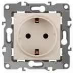 Розетка 2P+E Schuko, 16A-250В, б.л., Эра12, слоновая кость, 12-2001-02