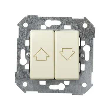 Механизм для управления жалюзи (кнопки без блокировки), 10А 250В, S27, сл.кость.