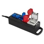 Удлинитель силовой IND380-SF-4e-5x4-5m-IP44 380В на каучуковой колодке 4 розетки 1xCEE 5P/3xSCHUKO 5м КГ 5х2,5 32A