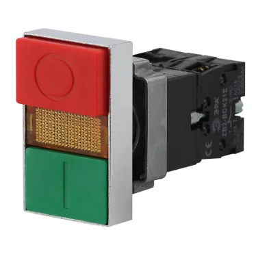 Кнопка управления LAY5-BW8465 I-O сдвоенная с подсветкой