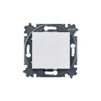 Выключатель одноклавишный Levit белый / дымчатый чёрный