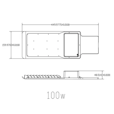 Светильник уличный 100Вт 9500Лм 5000К КСС ''Ш-с'' DOB-SMD 48мм SPP-503-0-50K-100