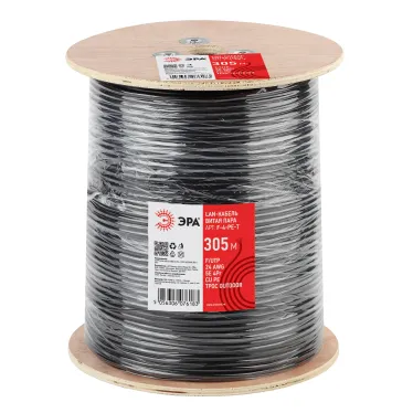 Витая пара F/UTP Cat5e 4x2x24 AWG CU PE + ТРОС OUTDOOR 305 м