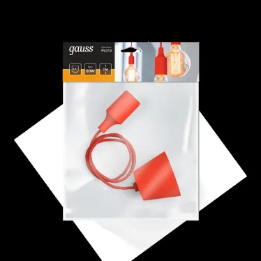 Светильник подвесной под лампу 1хE27 AC 220В Красный IP20 1000х40х94мм Пластик Decor Gauss