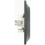 GLOSSA Розетка двойная без заземления антрацит в сборе