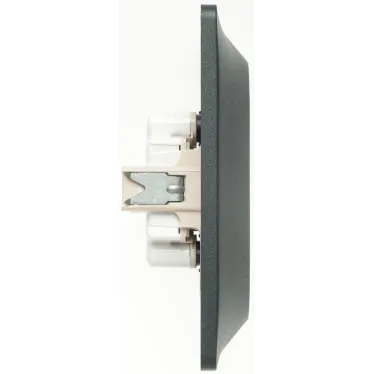 GLOSSA Розетка двойная без заземления антрацит в сборе