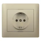 Galea Life Панель лицевая розетки с заземлением со шторками titanium