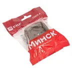 Розетка 1-местная ОП Минск 10А без заземления темное дерево