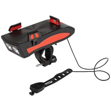 Велосипедный фонарь светодиодный VA-802 аккумуляторный powerbank сигнал держатель для телефона 5W