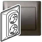 Galea Life Розетка с заземлением 2х2К+З темная бронза