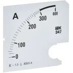 Шкала сменная для амперметра Э47 300/5А класс точности 1,5 96х96мм