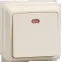 ОКТАВА Выключатель одноклавишный наружный бежевый с индикацией 10А