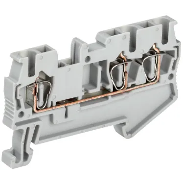 Клемма пружинная КПИ 3в-2,5 3 вывода 31А серый