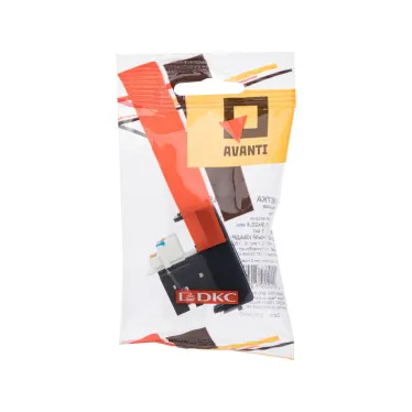 Компьютерная розетка "Черный квадрат" Avanti RJ-45 модульная, кат. 5е , 1 мод | 4402461 | DKC