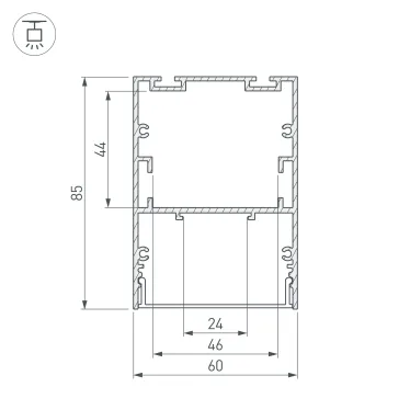 Профиль ARH-LINE-6085-2000 BLACK | 018681 | Arlight