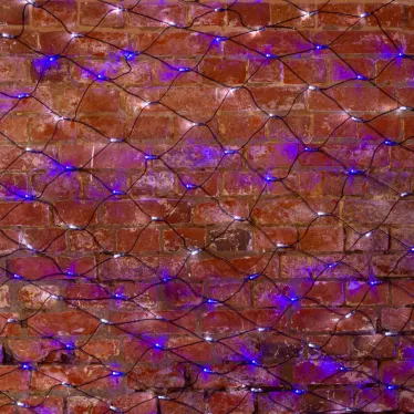 Гирлянда "Сеть" 2,5х2,5м, черный ПВХ, 432 LED Белые/Синие | 215-032 | NEON-NIGHT