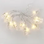 Гирлянда светодиодная Прищепки 10 LED, 1.5 м, прозрачный ПВХ, теплый белый цвет свечения, 2 х АА (батарейки не в комплекте) | 304-005 | NEON-NIGHT