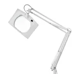 Лупа на струбцине , квадратная, 5D, с подсветкой, белая | 31-0111 | REXANT