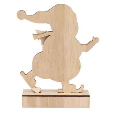 Деревянная фигурка с подсветкой Снеговик 18 см | 504-017 | NEON-NIGHT