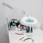 Лупа на струбцине , круглая, 8D, с подсветкой, белая | 31-0021 | REXANT