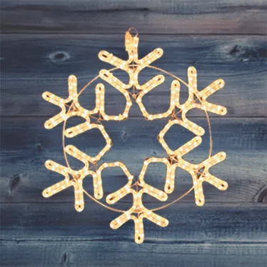 Фигура "Снежинка" цвет ТЕПЛЫЙ БЕЛЫЙ, размер 55*55 см  | 501-324 | NEON-NIGHT