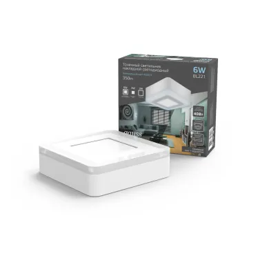 Светильник светодиодный Backlight накладной BL221 Квадрат. Акрил, 3+3W, 4000K, 105*105, | BL221 | Gauss