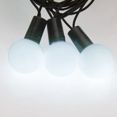 Гирлянда "Мультишарики" Ø25 мм 5м, темно-зеленый ПВХ, 25 диодов, цвет Белый | 303-555 | NEON-NIGHT