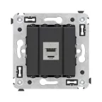 Avanti Компьютерная розетка RJ-45 без шторки в стену, кат.5e одинарная экранированная, Черный матовый