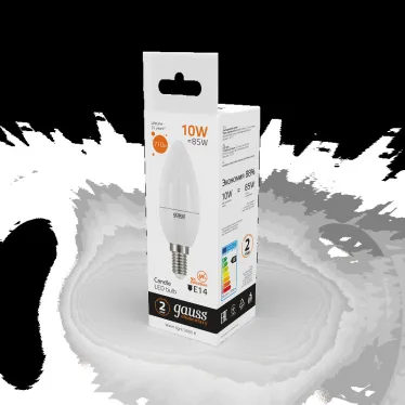 Лампа светодиодная LED 10 Вт 710 лм 3000К свеча теплый E14 AC 220В Elementary Gauss
