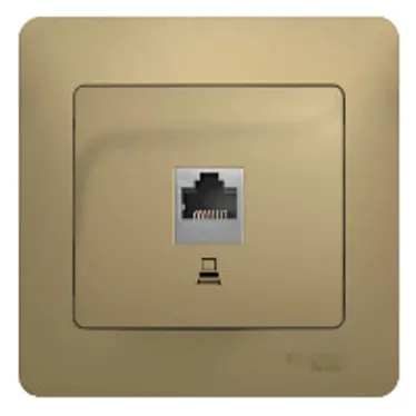 GLOSSA Розетка компьютерная RJ45 категория 5е в рамку титан