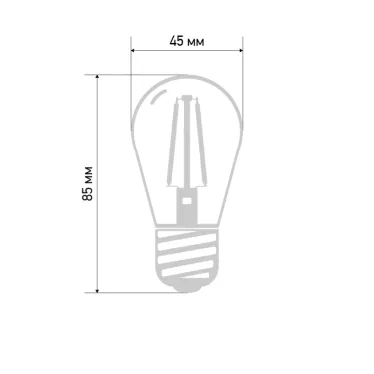 Ретро лампа Filament ST45 E27, 2W, 230В Теплая белая 3000K | 601-801 | NEON-NIGHT