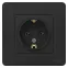 BLANCA скрытой установки розетка с заземлением без шторок, 16А, 250В, антрацит